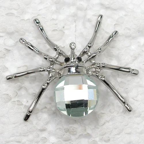 

White Rhinestone Spider Pin brooches C961 A
