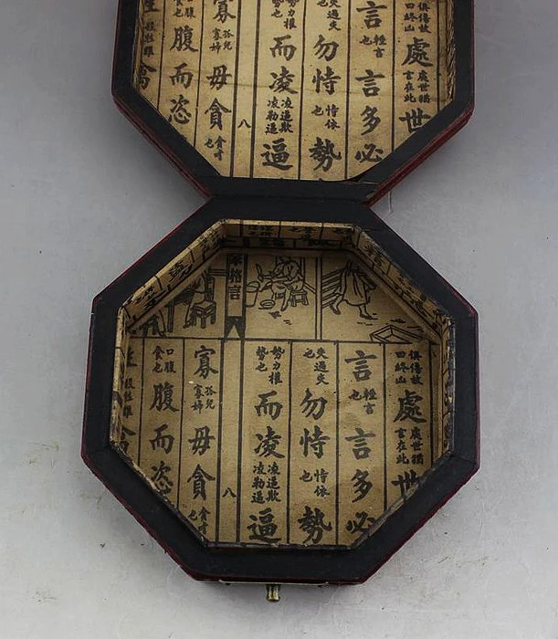 Изысканная восьмиугольная деревянная шкатулка ручной работы в старом китайском