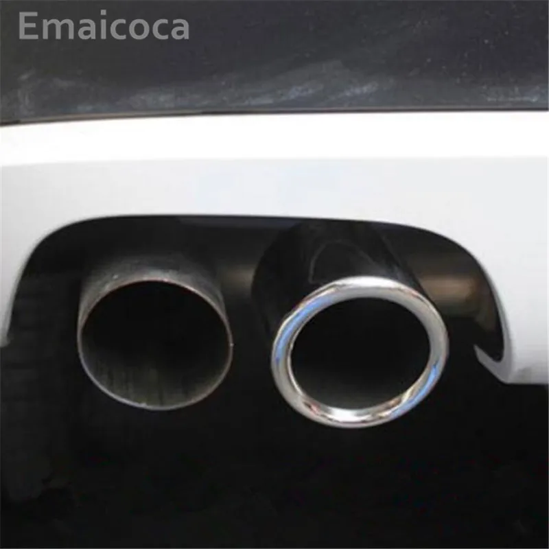 

Emaicoca 2pcs/set Car-styling stainless steel Auto Exhaust Pipes Twin Tail Rear Pipe Modify case For BMW X3 2011-2017