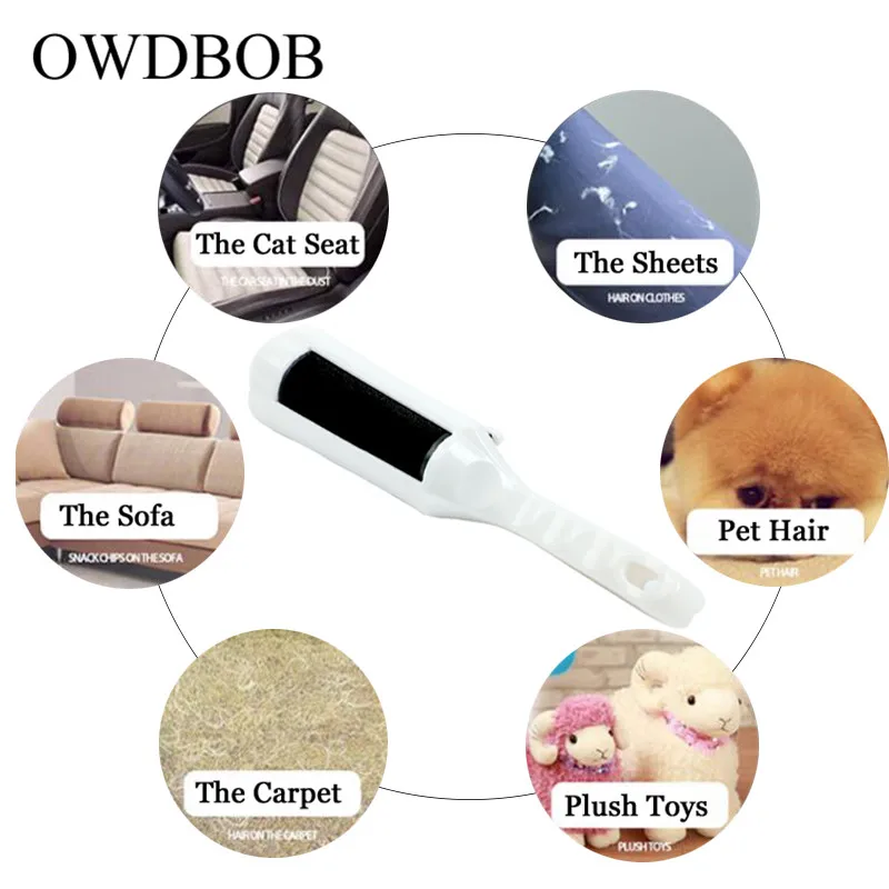OWDBOB щетка для удаления волос для домашних животных, кошек, собак, расчески для домашних животных, Ковров, дивана, кровати, простыней, щетка для чистки, для путешествий, одежда от пыли, расчески для волос
