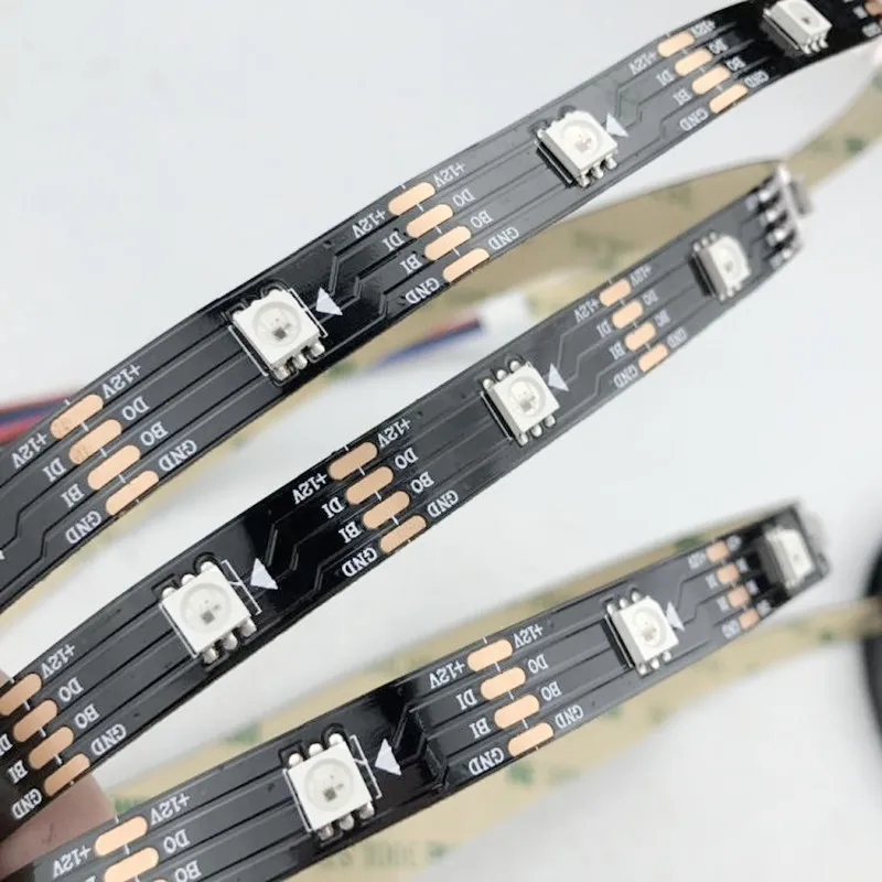 DC12V WS2815(WS2813 обновление) 5050 RGB светодиодный пиксель полосы, индивидуально адресуемых 30/60/144 светодиодный s/m; белая/черная печатная плата IP30 IP65 IP67
