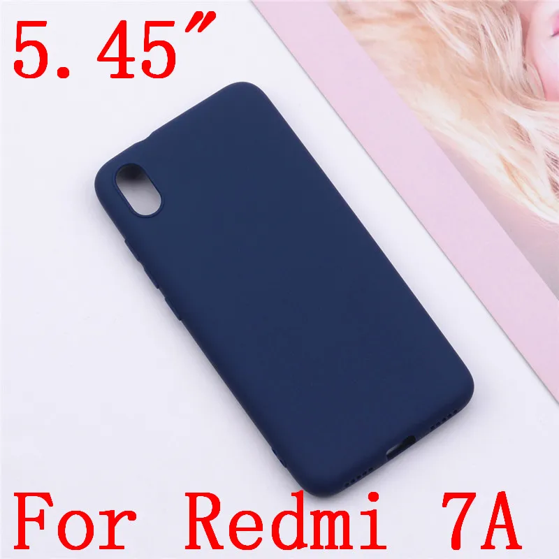 Dark Blue 7A Силиконовый чехол для Xiaomi Redmi 7A, чехол, Мягкий ТПУ силиконовый чехол, чехол для телефона, для Xiaomi Redmi 6A 4A 5A 7A, чехол, бампер - Цвет: Dark Blue 7A