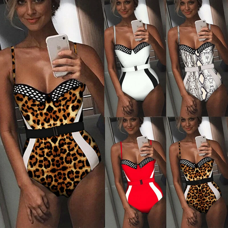 Женский сексуальный цельный бюстгальтер с высокой талией лоскутное бикини