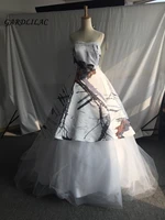 real pictures satin white camo wedding dresses 2019 ball gown bridal gown