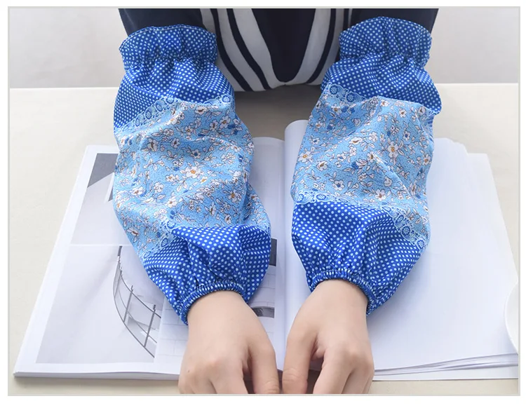 

1Pair Kitchen Cooking Sleeve Polyester Thicken Antifouling Waterproof Flower Oversleeves Home Cleaning Accessories ND 014