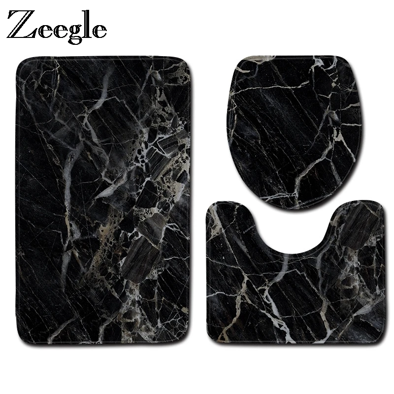 

3 шт., набор ковриков для ванной с мраморным узором