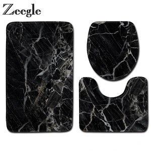 Набор ковриков для ванной Zeegle с мраморным узором, 3 шт., Нескользящие коврики для ванной, подковообразные коврики для туалета, коврики для ванной