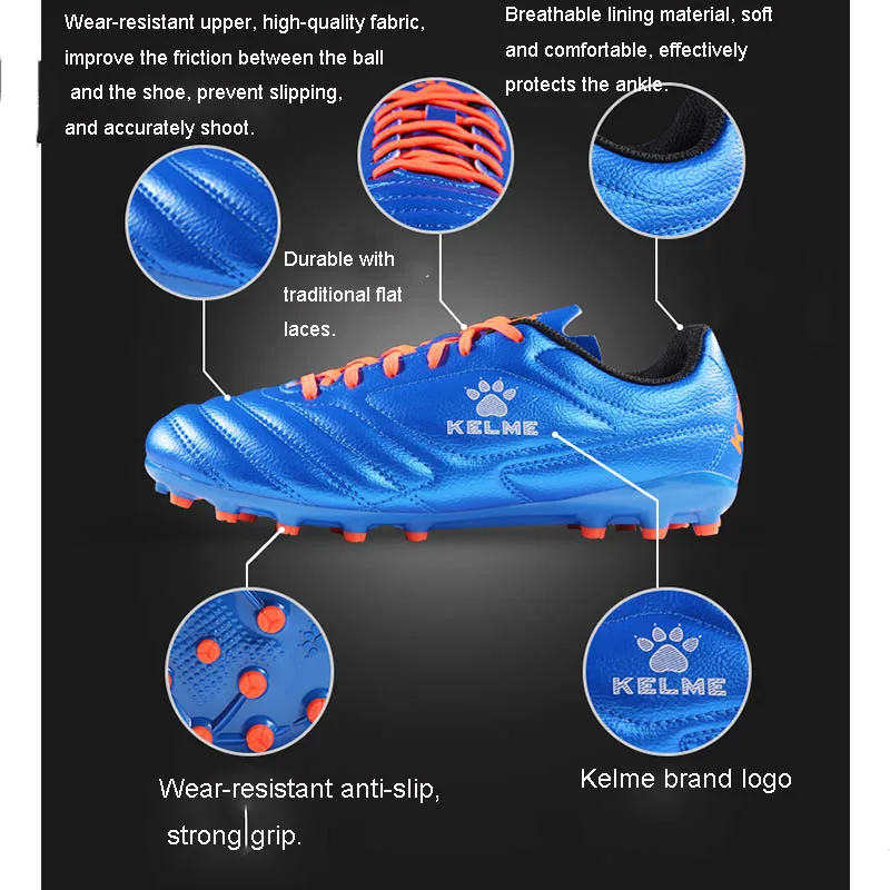 KELME/футбольные бутсы для детей; Искусственная трава; подошва AG; профессиональная обувь для соревнований; тренировочные бутсы; 68833126