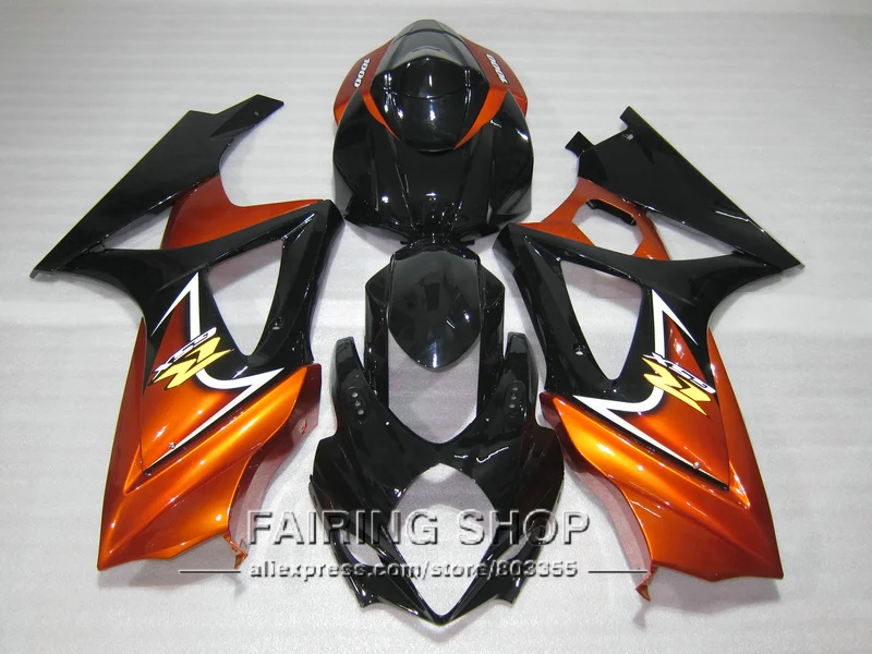 Инъекции мотоцикл обтекатель комплект для Suzuki GSXR 1000 K5 K6 2005 2006 сожженных оранжевые