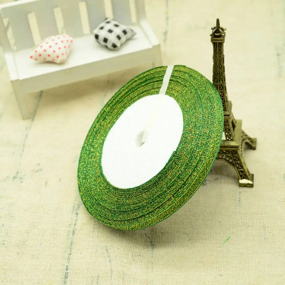 

6mm 22 Meters 25 Yards Silk Satin Sparkling Ribbon Party Home Wedding Decoration Gift Wrapping Christmas New Year DIY Material