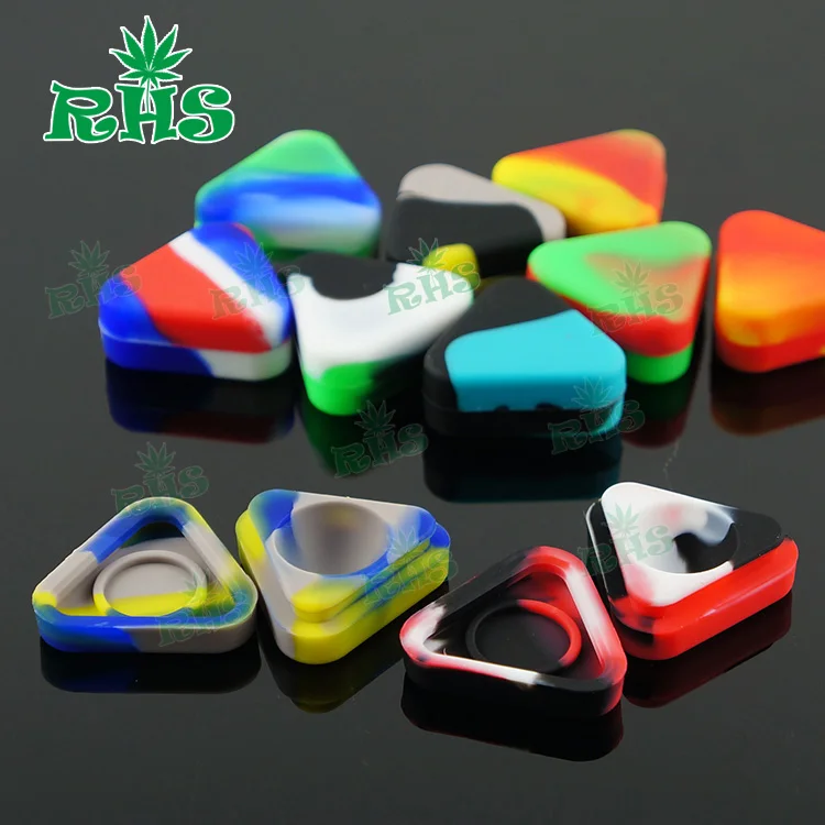 

500pcs Small Silicone Weed Jar Wax/Oil containers, Unique Triangular Design BHO Dab Jar Free Shipping by DHL
