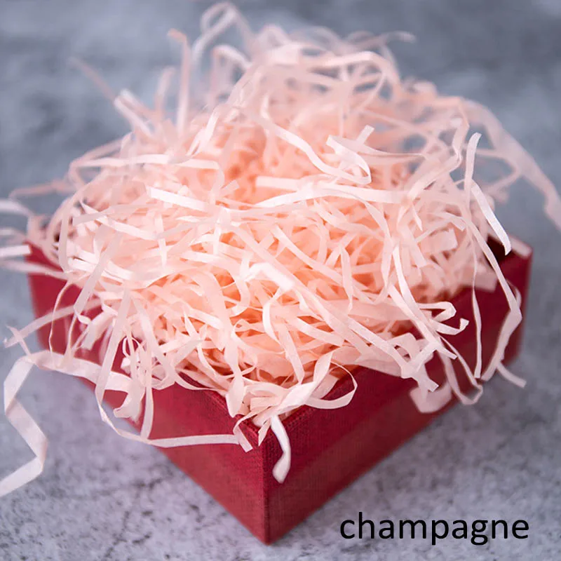champagne Единорог, вечерние украшения, измельченная бумага, красочная упаковка, подарок, сморщенная нарезанная бумага, рафия, наполнитель подарочной коробки, 20 г, 1 пакет - Цвет: champagne