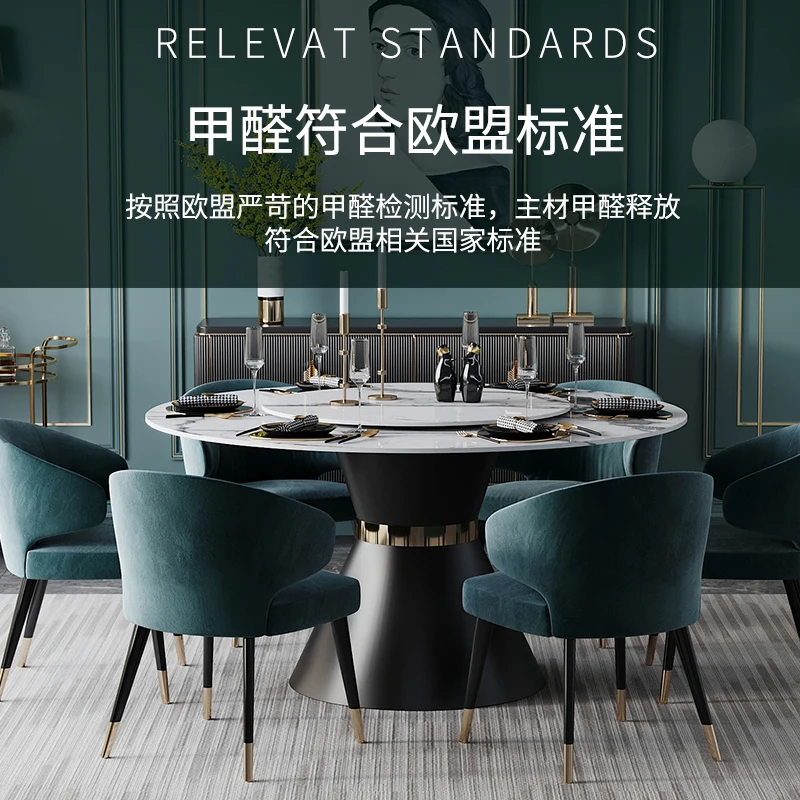 Stainless steel Dining Room Set Home Furniture minimalist modern marble dining table and 6 chairs mesa de jantar muebles comedor
