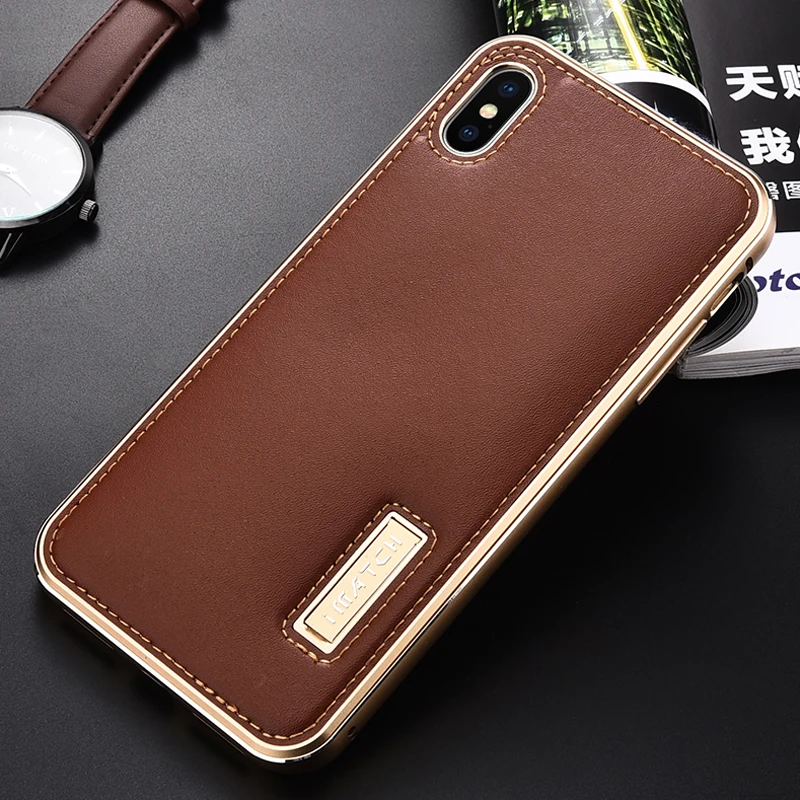 Металлический чехол iMatch для iPhone XS MAX, чехол из натуральной кожи для iPhone X XS MAX, Алюминиевый металлический бампер, задняя крышка
