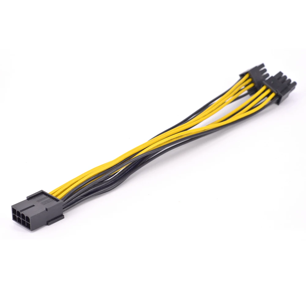 

PCIe GPU 8pin to Dual 6+2Pin Power Supply Cable PCI Express Graphics Card 6+2pin to 8Pin Power Port Multiplier 18AWG