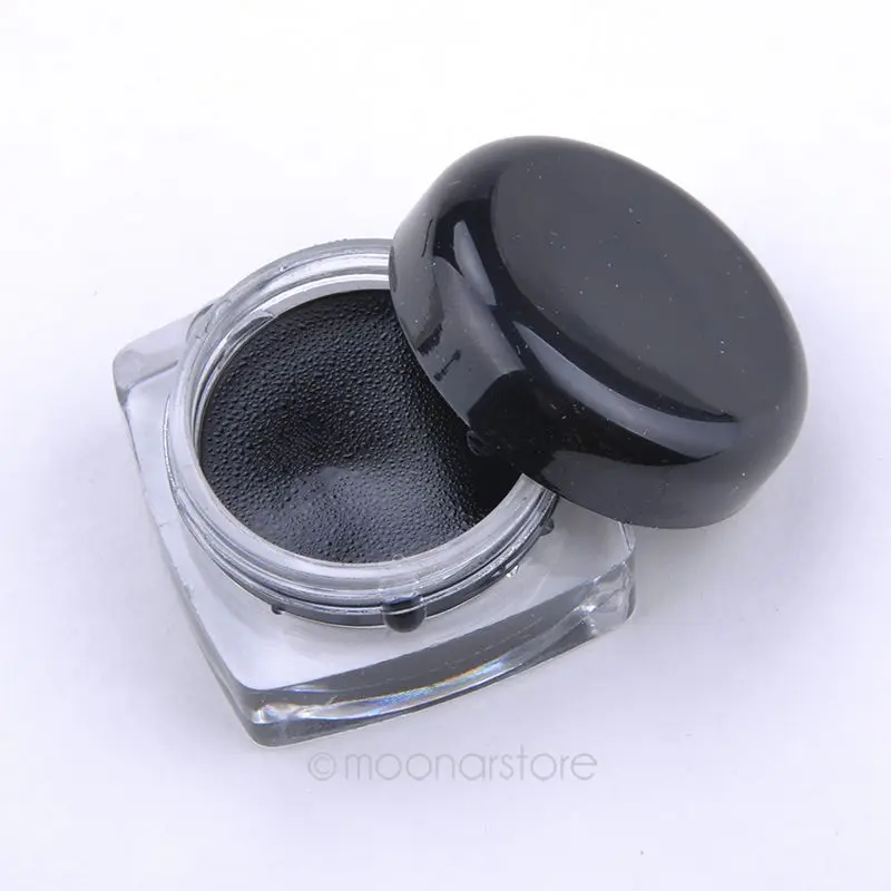 Для женщин Макияж Водонепроницаемый Gel Eyeliner Черный подводка для глаз гель макияж Косметические+ набор кистей для макияжа MU0014
