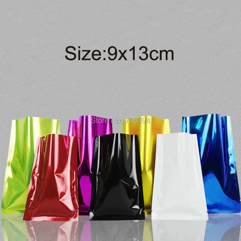 

100PCS 9*13cm(3.54''*5.12'')Colourful Heat Seal Plating Aluminum Foil Bags Snack Food Storage Package Plastic pouch vacuum bag
