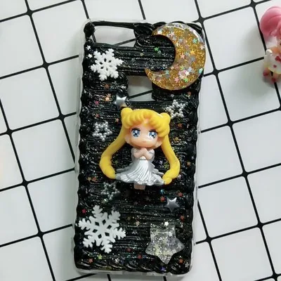Sailor Moon Black F 3D чехол ручной работы для samsung S10 plus S9/S8+ кремовый Сейлор Мун чехол для телефона «сделай сам» Galaxy Note 8/9 заказной крем конфетный подарок для девочки - Цвет: Sailor Moon Black F