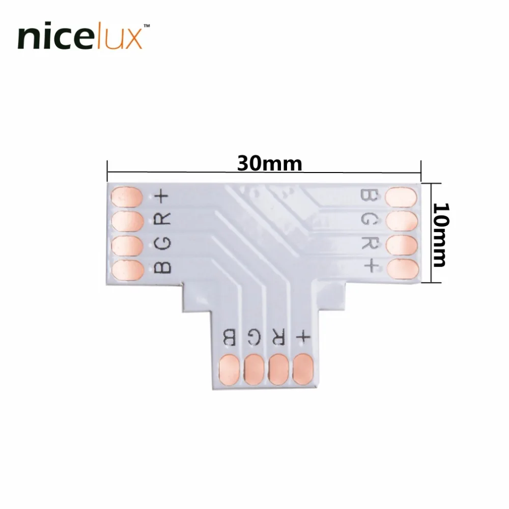 5 шт./лот RGB Светодиодная лента угловой разъем 4 Pin 10 мм L T X форма PCB плата сплиттер