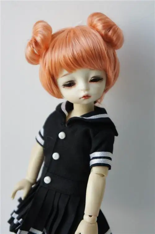 6-7inch OrangeSM118 JD301 1/8 1/6 милый синтетический мохер BJD кукольный парик модный двойной круг концентрический хвост Размер 5-6 дюймов 6-7 дюймов аксессуары для кукол - Цвет: 6-7inch OrangeSM118