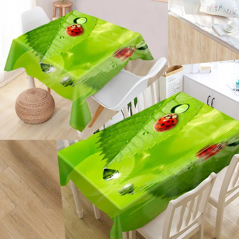 tablecloth Новое поступление, скатерть с Божьими коровками на заказ, водонепроницаемая, ткань Оксфорд, прямоугольная, скатерть для дома, вечерние, скатерть - Цвет: tablecloth