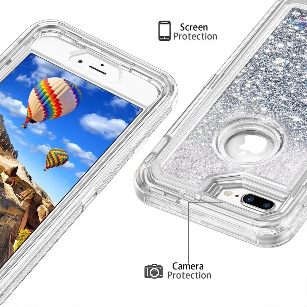 MAYROUND Гибридный 3D блеск Броня чехол для iphone 8 Plus X десять динамический песок ударопрочный телефон чехлы для 6 S 7 Plus