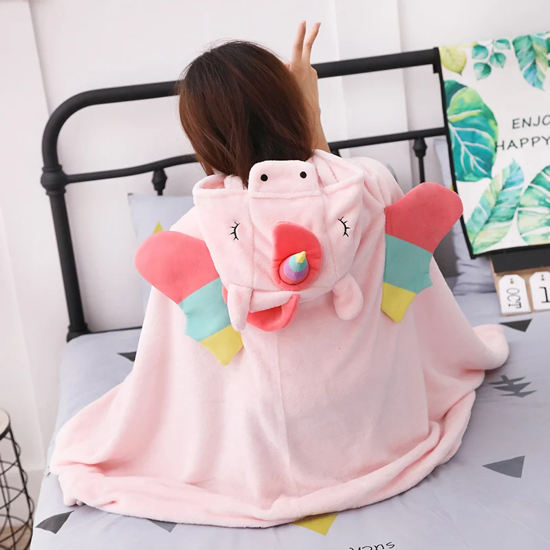

New 165CM Pink Color Style Unicorn Plush Toy Blanket Cloak Children's Toys Halloween Party Props Girl Gifts Home Decoration