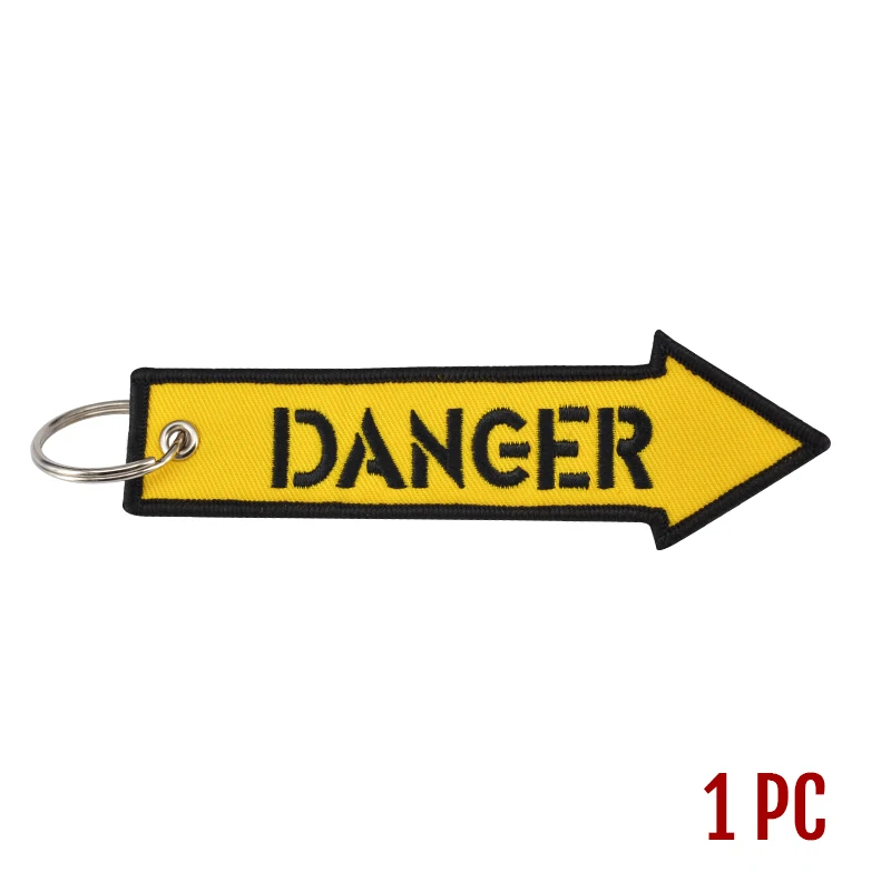 Danger Новинка, брелок для ключей, брелок Bijoux, брелок для мотоциклов и автомобилей, брелок для ключей с вышивкой - Цвет: Danger