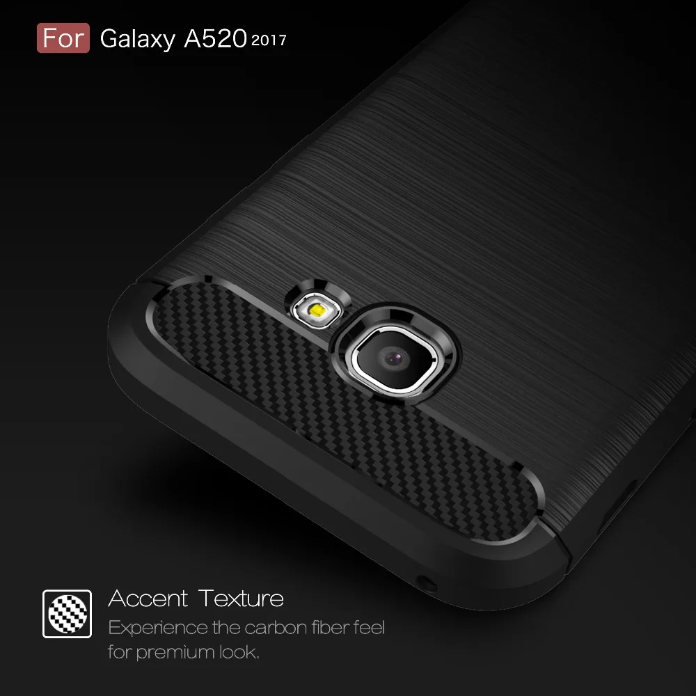 Anyrow Soft TPU Silicone case bumper for Samsung Galaxy A5 2017 cases Carbon Fiber Brushed cover A520 bag |