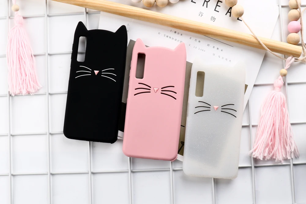 3D чехол с милым котом для samsung A50 A30 A70 чехол силиконовый samsung Galaxy A7 A9 A3 A8 A6 M10 M20 M30 Note 8 9 A5 крышка