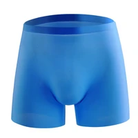 new style long boxer mens underwear seamless ice silk solid underwear breathable boxer shorts mens sexy 3d solid color shorts