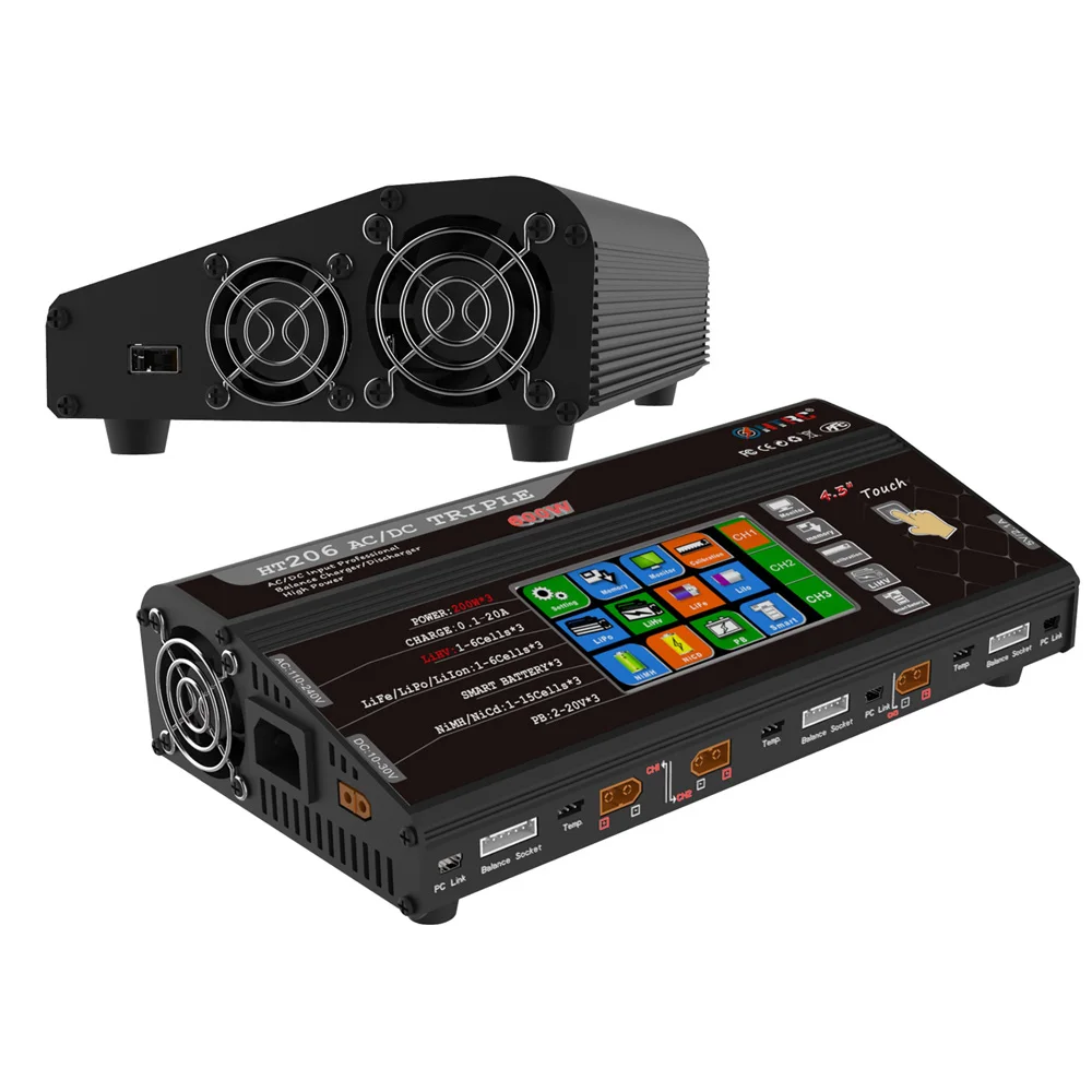HTRC HT206 AC/DC TRI 200 Вт * 3 20A тройной порт RC балансирующее зарядное устройство для