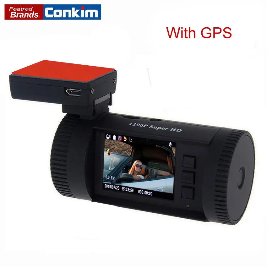 standard Conkim Dash Cam gps DVR цифровой видеорегистратор 1296P 1080P Full HD скрытая черная коробка авто камера DVR Мини 0826P w/комплект с жестким проводом - Название цвета: standard