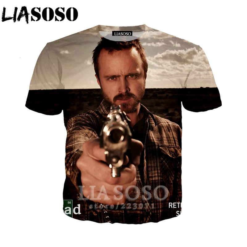 LIASOSO Летний Новый мужской женский модный свитшот 3D принт сериал Breaking Bad футболка с
