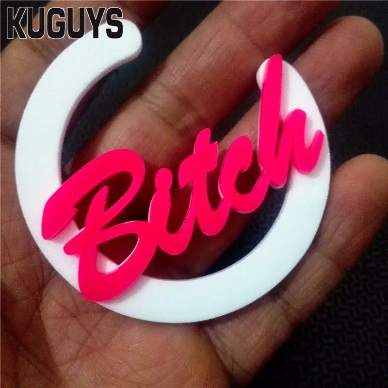 KUGUYS Hyperbole круглые большие серьги для женщин модные женские акриловые гвоздики с