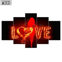 5 spell painting love fire icon 16 style diamond painting living room decoration full square drill diamond embroidery wall stick