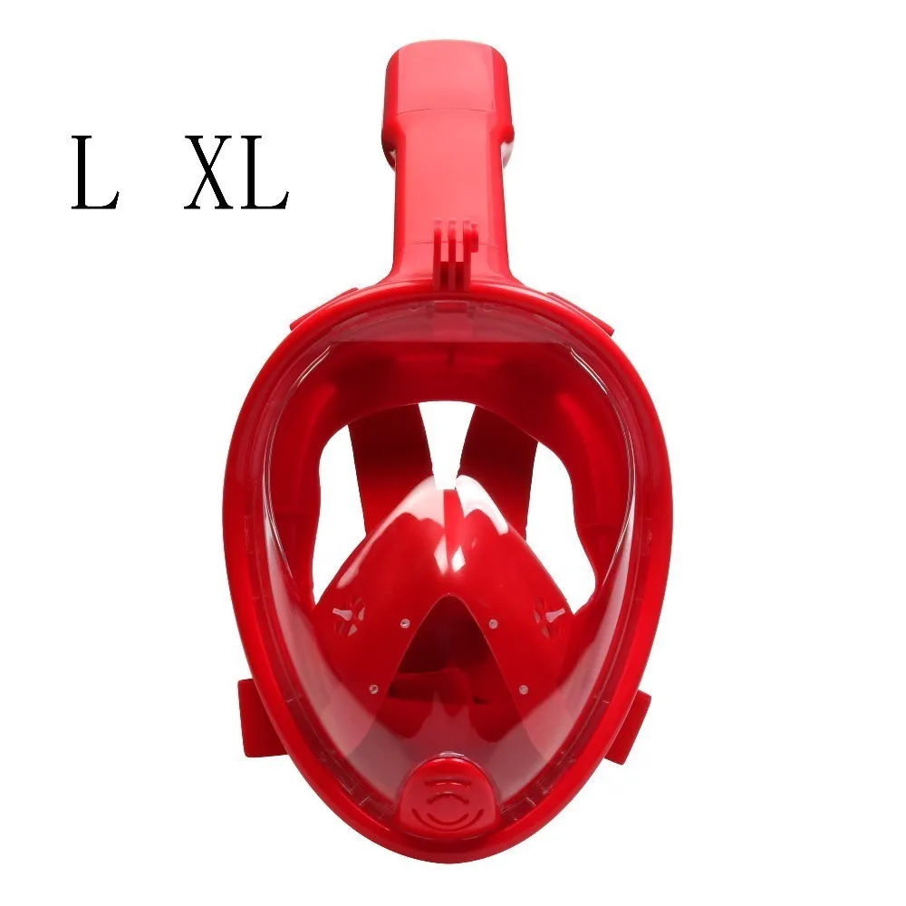 Red L XL Дышащая зеркальная маска для подводного плавания, анти-туман, маска для подводного плавания, для плавания, дайвинга, для мужчин - Цвет: Red L XL