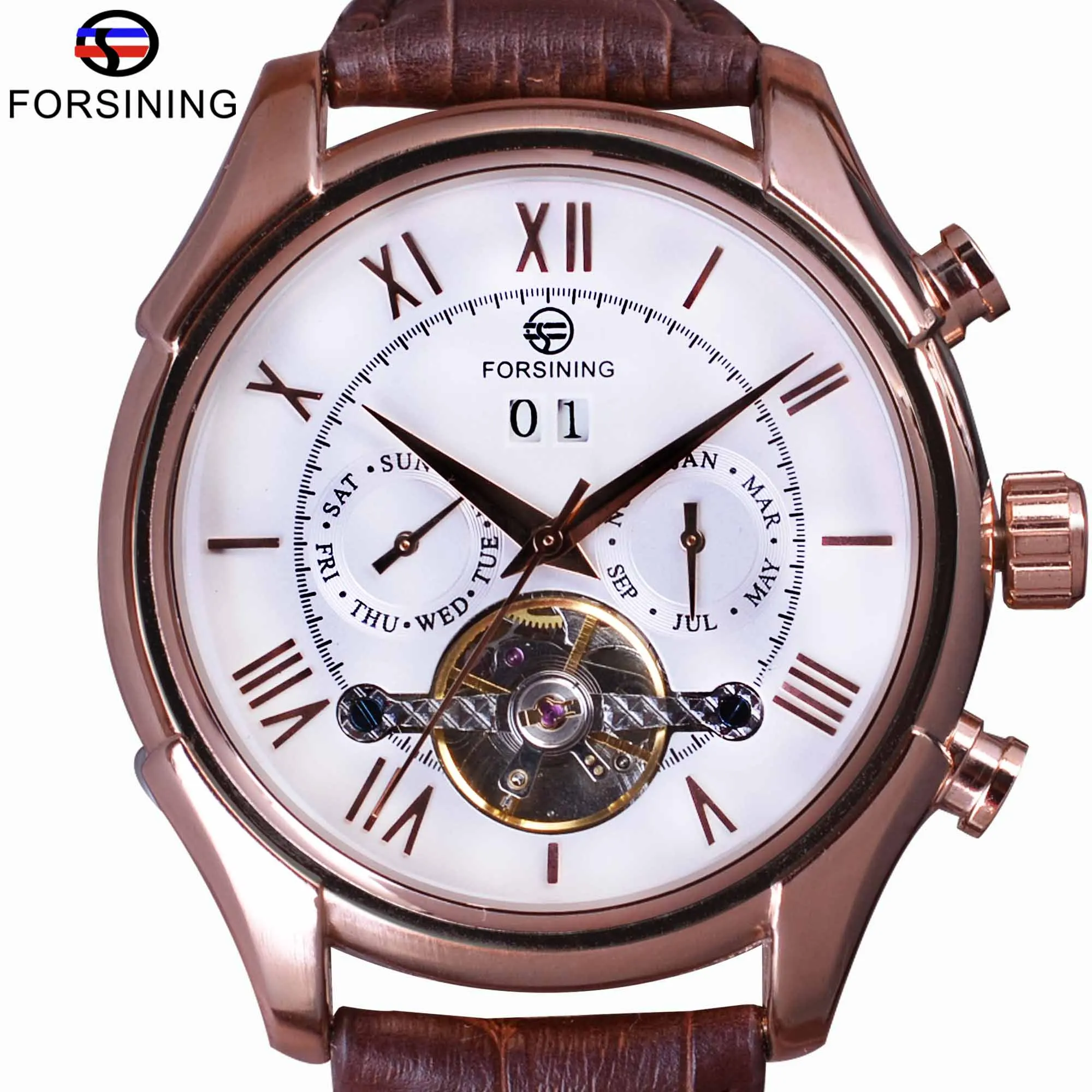 Часы наручные Forsining Мужские автоматические классические брендовые Роскошные с