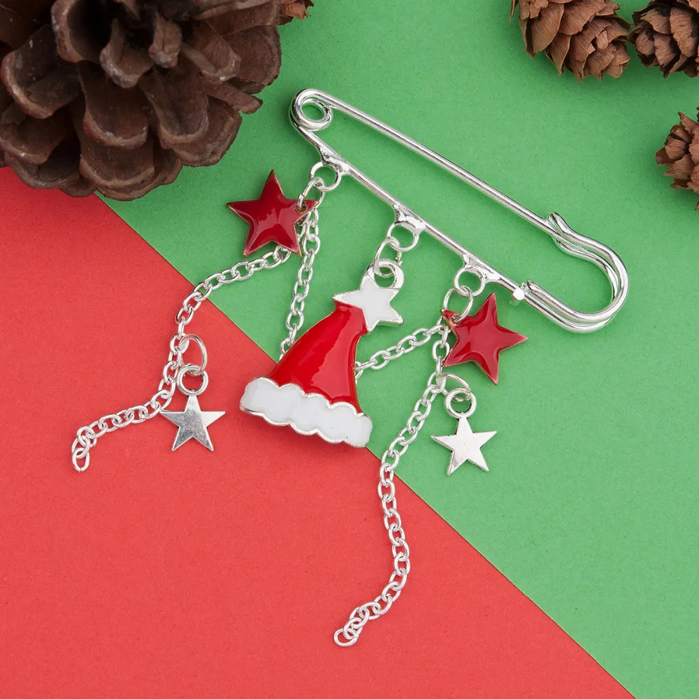 8 сезонов рождественские украшения серебряные броши булавки Красная шапка