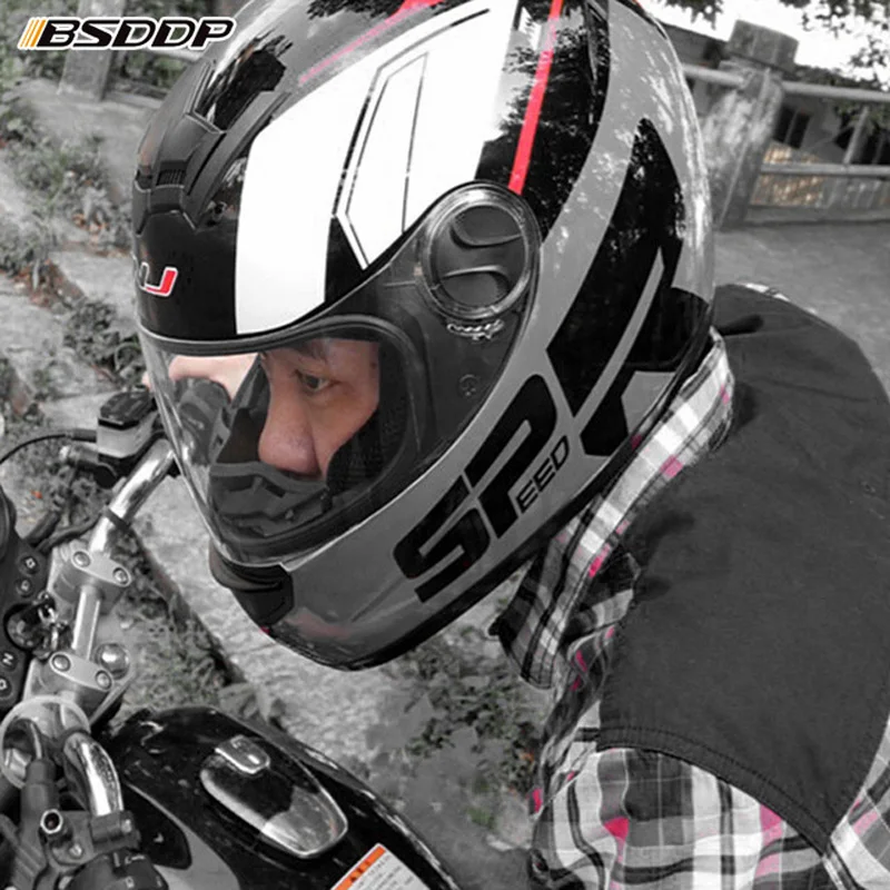 Мотоциклетный шлем Casco Moto для мужчин защитный на все лицо из АБС пластика езды