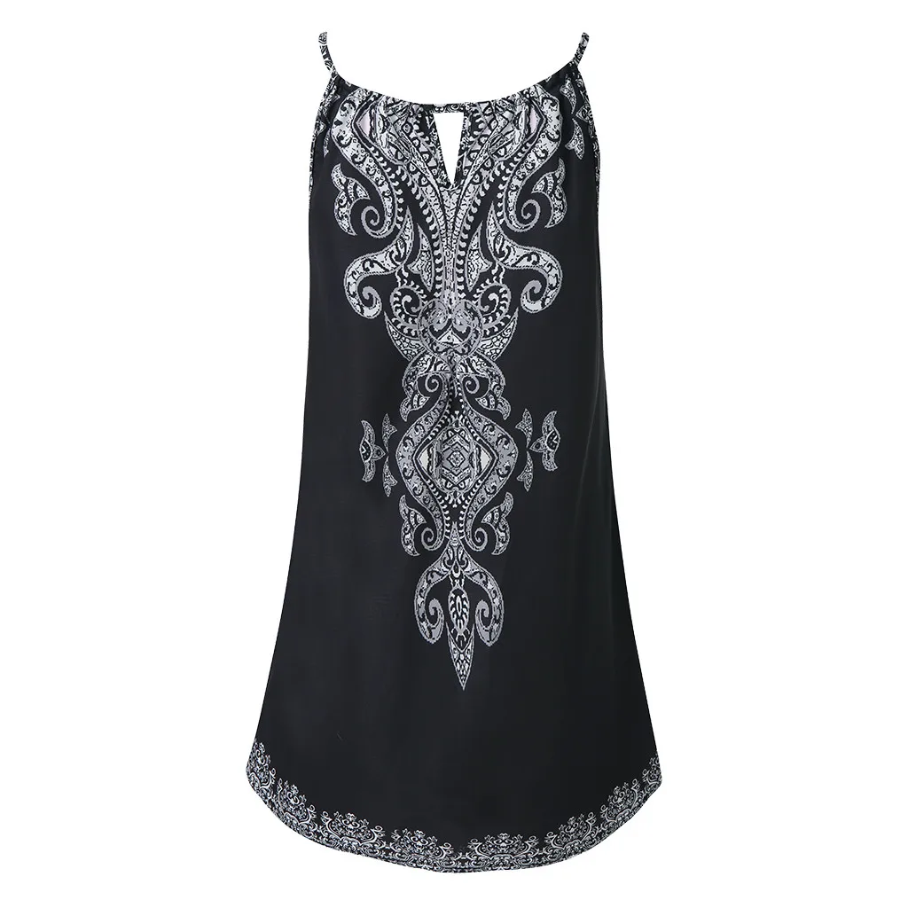 Женское Короткое платье на бретельках Boho летнее модное сексуальное винтажное