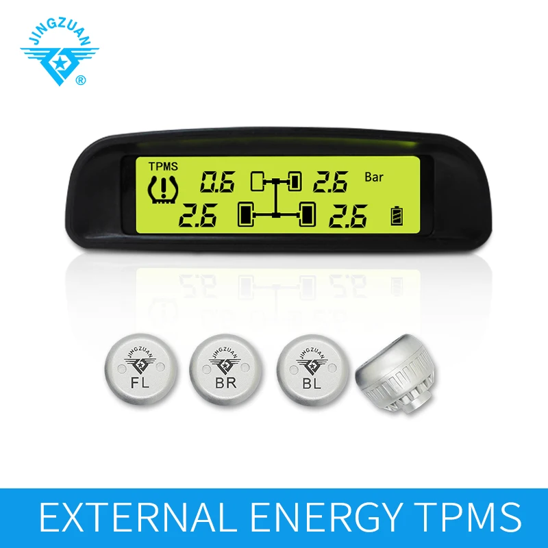 Беспроводная автомобильная система контроля давления в шинах JINGZUAN на солнечной