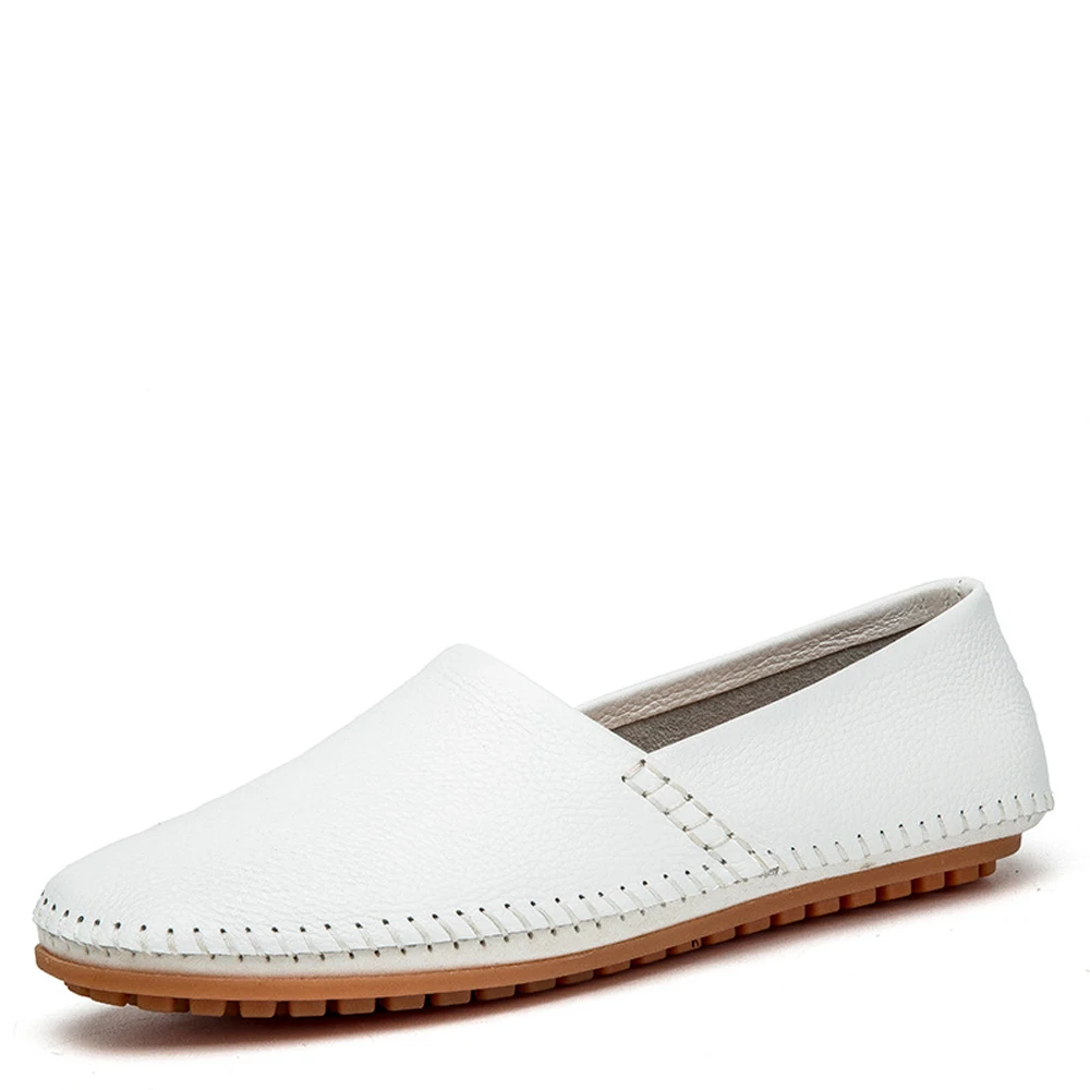 QFFAZ 2018 Genuine Cow leather Men Loafers Fashion Handmade Moccasins Soft Leather Blue Slip On Men's Boat Shoe Big Size 38-47 | Обувь