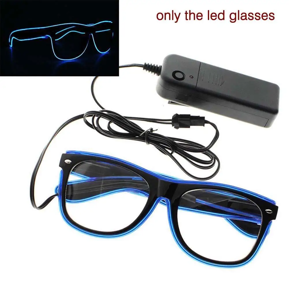 2017 модный EL провод с неоновым светом светящиеся светодиодные очки костюм для