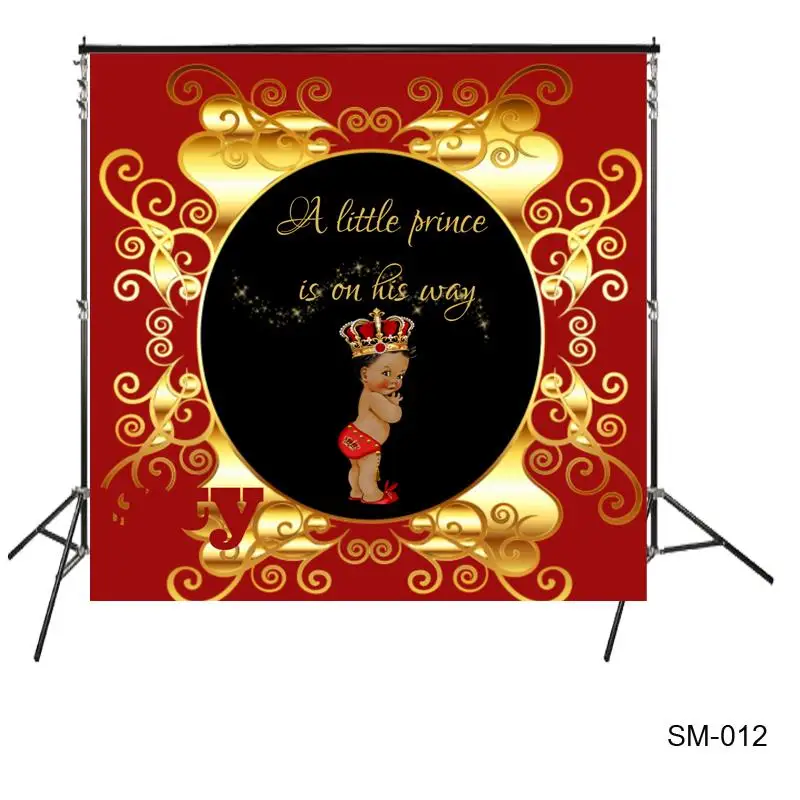 

Фон для детской фотосъемки с изображением Маленького принца на пути, Королевский золотой красный фон для детской фотосъемки с изображением...