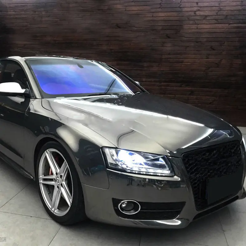 Автомобильная пленка Хромированная Металлическая черная-самоклеющаяся без