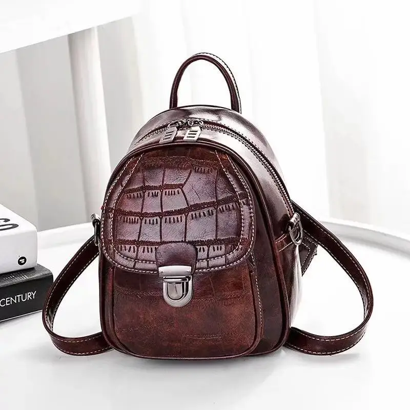2019 School Bags Backpacks For Teen Backpack Female Mini Super Fire rocodile texture Shoulder Diagonal Portable Small Squ | Багаж и сумки