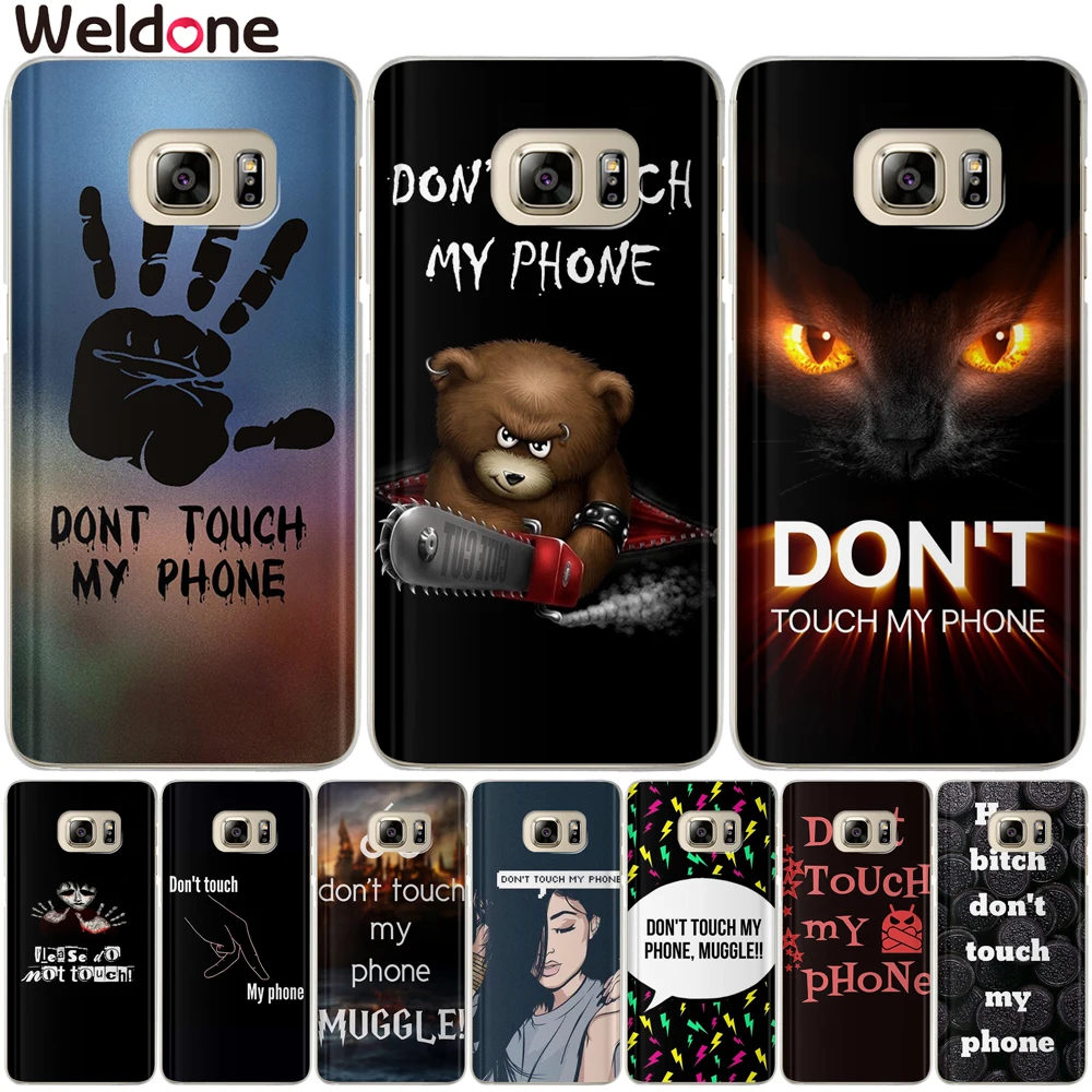 Забавный силиконовый чехол Don't touch my Phone для Samsung A8 Plus 2018 A3 A5 A7 2015 2016 2017|Бамперы| |