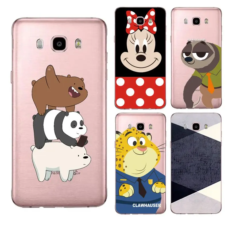 Мягкий прозрачный чехол из ТПУ с рисунком медведя для Samsung J3 J5 J7 S6 S7 S8 note8 A3 A5 C7 J2prime