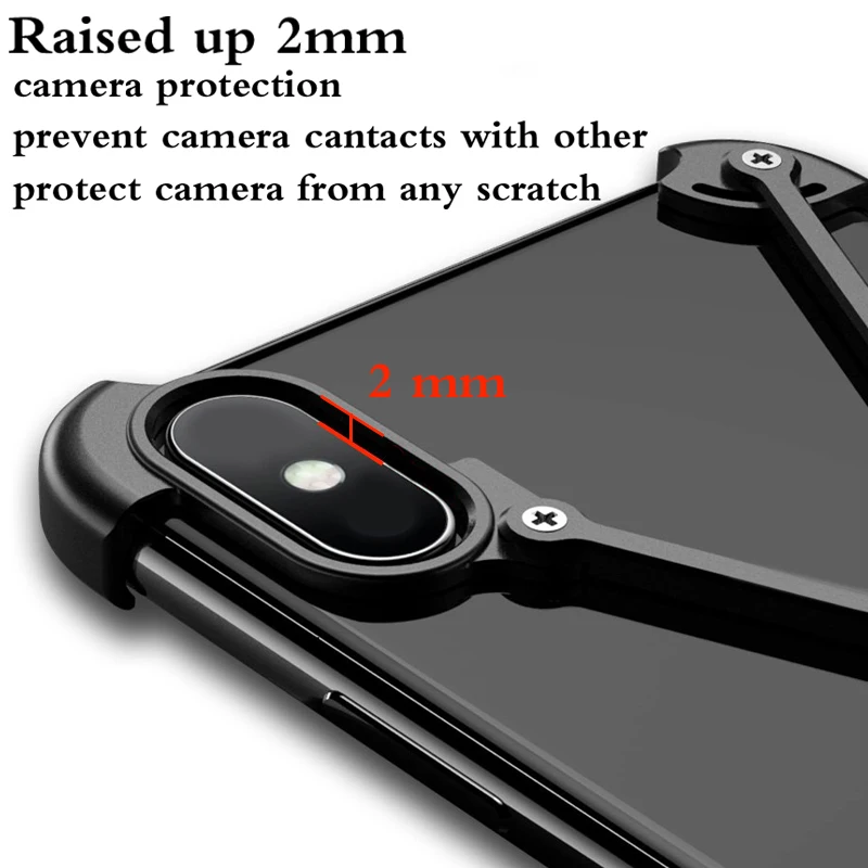 Чехол-бампер для iPhone X XS MAX, тонкий алюминиевый металлический x-рамка для телефона с кольцом-держателем и винтом